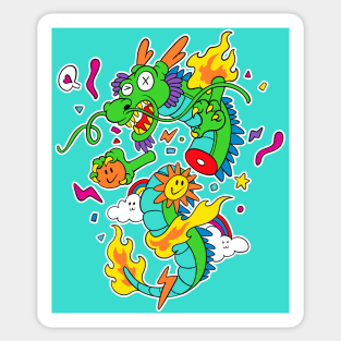 Flying Anime Dragon Sticker